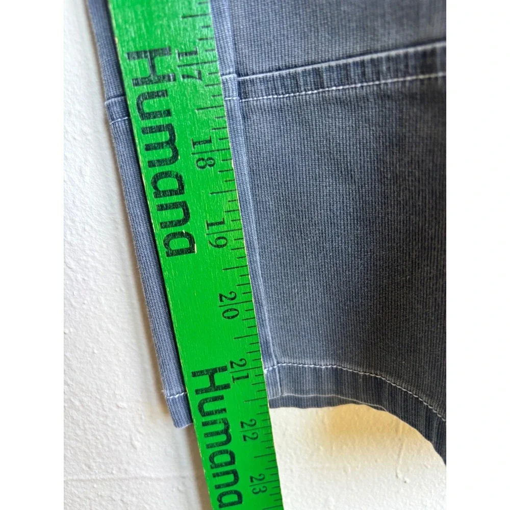 Chico's Women Gray Blue Ribbed Cotton Utility Shirt Jacket & Pant Set Size M